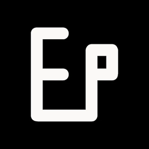 Elch Playn logo, mustavalkoinen.